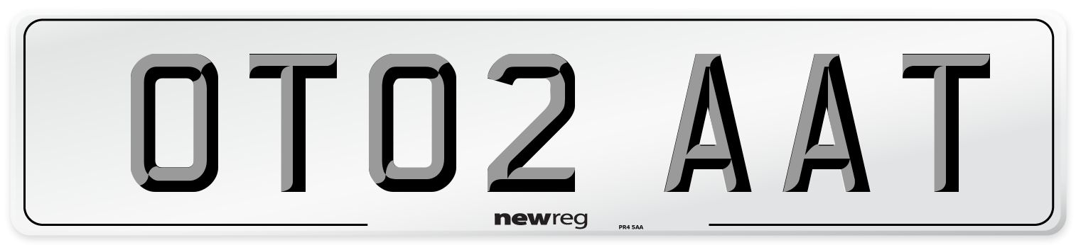 OT02 AAT Number Plate from New Reg